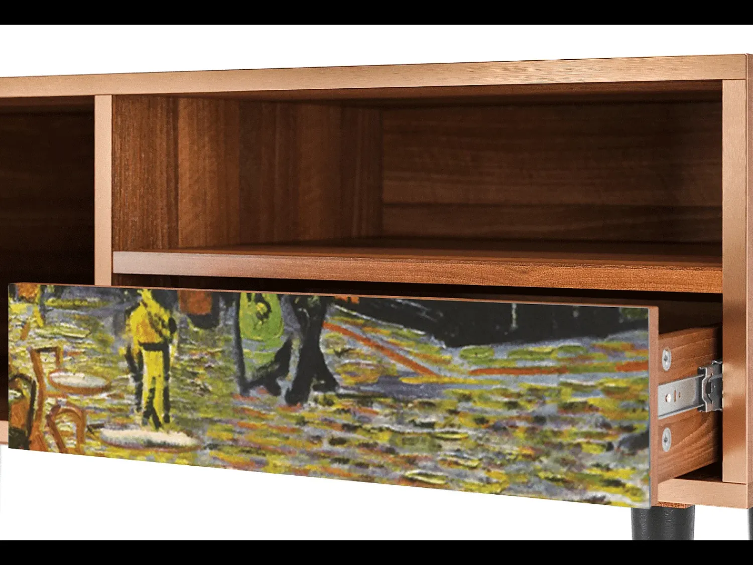Mueble de TV - 115х59х48 cm - T3 - Café Terrace at Night, Nogueira^ Móvel De Tv