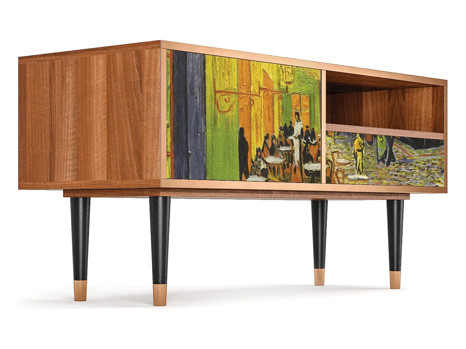 Mueble de TV - 115х59х48 cm - T3 - Café Terrace at Night, Nogueira^ Móvel De Tv