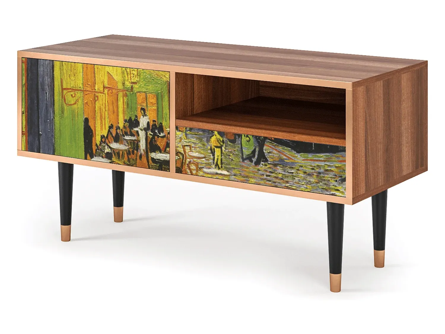 Mueble de TV - 115х59х48 cm - T3 - Café Terrace at Night, Nogueira^ Móvel De Tv