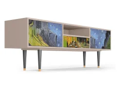 Móvel De Tv* Mueble de TV - 170х59х41 cm - T6 - Café Terrace at Night, Latte Bege