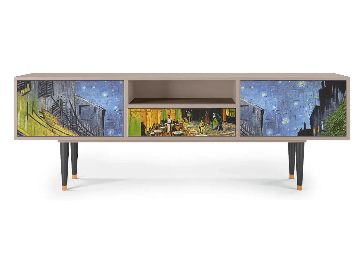 Móvel De Tv* Mueble de TV - 170х59х41 cm - T6 - Café Terrace at Night, Latte Bege