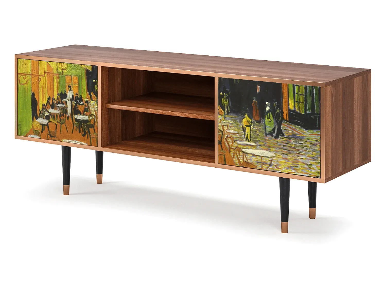 Outlet Mueble de TV - 170х69х48 cm - T2 - Café Terrace at Night, Nogueira Castanho