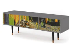 Outlet Mueble de TV - 170х59х48 cm - T4 - Café Terrace at Night, Cinza Cinzento