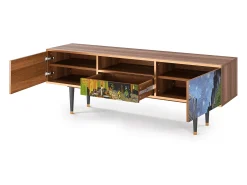 Móvel De Tv| Mueble de TV - 170х59х41 cm - T6 - Café Terrace at Night, Nogueira Castanho