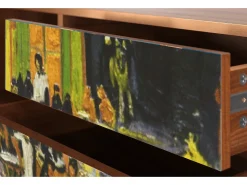 Móvel De Tv| Mueble de TV - 170х59х48 cm - T4 - Café Terrace at Night, Nogueira Castanho