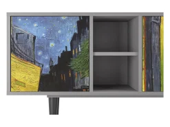 Discount Mueble de TV - 150х69х41 cm - T5 - Café Terrace at Night, Cinza Cinzento