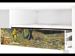 Móvel De Tv* Mueble de TV - 115х59х48 cm - T3 - Café Terrace at Night, Branco Bege