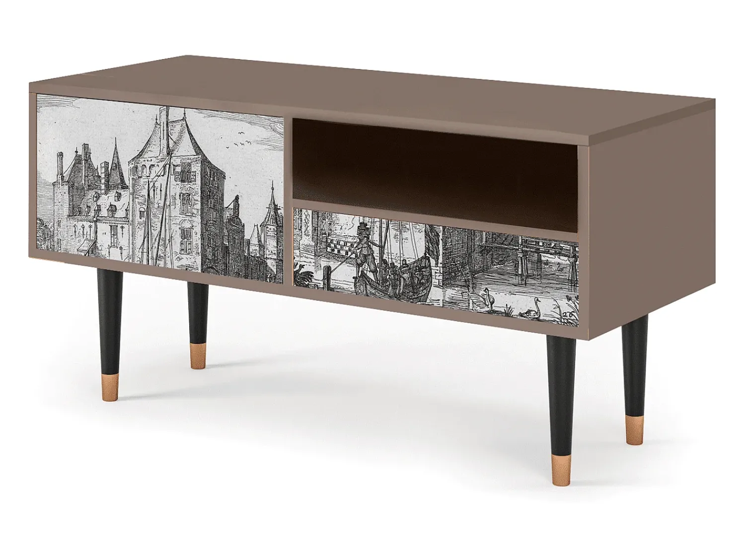Móvel De Tv| Mueble de TV - 115х59х48 cm - T3 - Castle by Breugel, Latte Bege