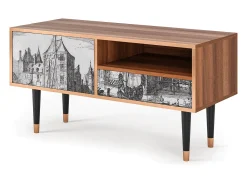 Mueble de TV - 115х59х48 cm - T3 - Castle by Breugel, Nogueira^ Móvel De Tv