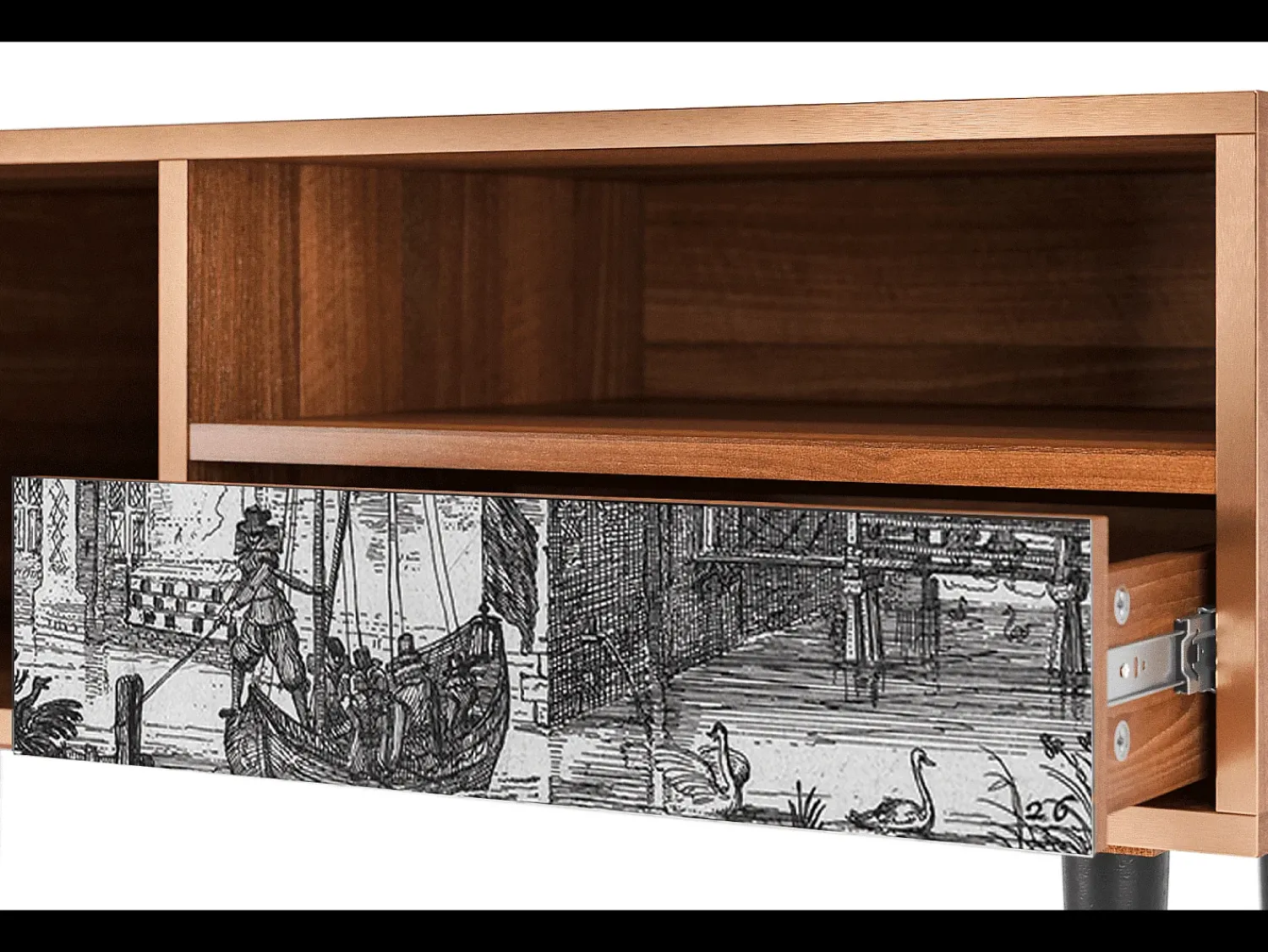 Mueble de TV - 115х59х48 cm - T3 - Castle by Breugel, Nogueira^ Móvel De Tv