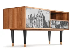 Mueble de TV - 115х59х48 cm - T3 - Castle by Breugel, Nogueira^ Móvel De Tv