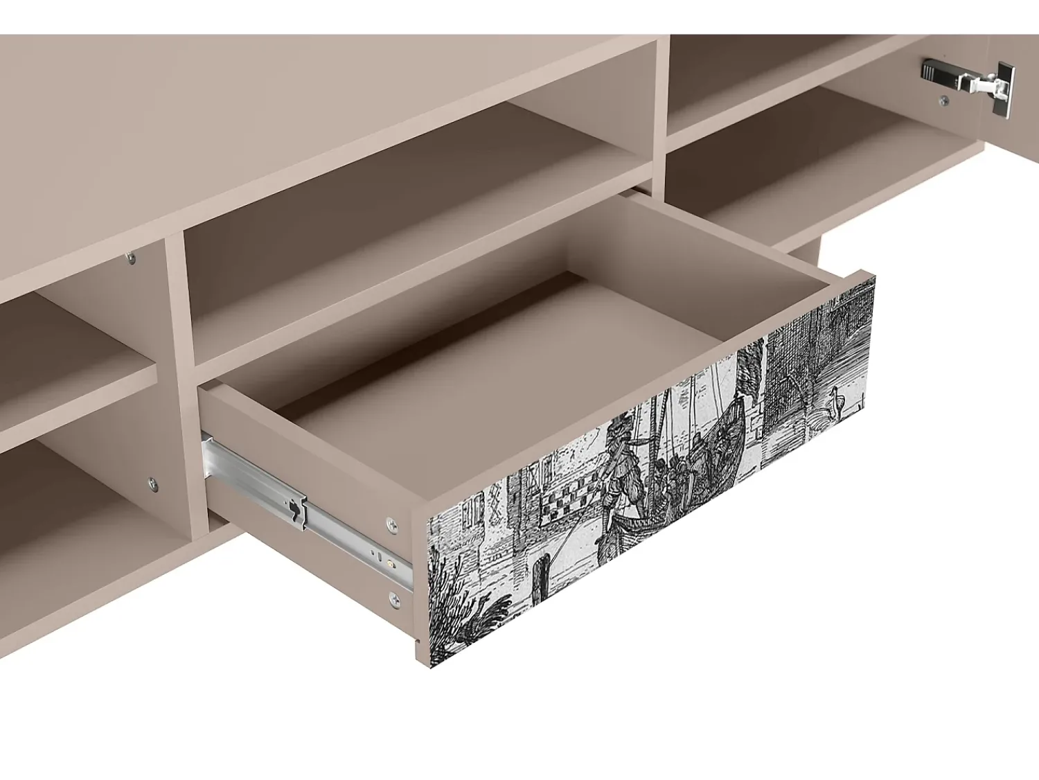 Mueble de TV - 170х59х41 cm - T6 - Castle with Bridge, Latte^ Móvel De Tv