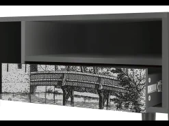 Móvel De Tv* Mueble de TV - 115х59х48 cm - T3 - Castle with Bridge, Antracite Cinza antracite