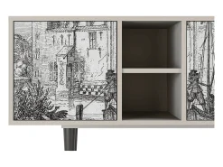 Móvel De Tv* Mueble de TV - 150х69х41 cm - T5 - Castle with Bridge, Areia Bege