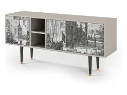 Móvel De Tv* Mueble de TV - 150х69х41 cm - T5 - Castle with Bridge, Areia Bege