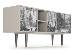 Móvel De Tv* Mueble de TV - 150х69х41 cm - T5 - Castle with Bridge, Areia Bege