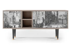 Móvel De Tv* Mueble de TV - 150х69х41 cm - T5 - Castle with Bridge, Areia Bege