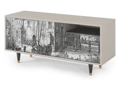 Móvel De Tv| Mueble de TV - 125х56х41 cm - T7 - Castle with Bridge, Areia Bege