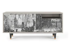 Móvel De Tv| Mueble de TV - 125х56х41 cm - T7 - Castle with Bridge, Areia Bege