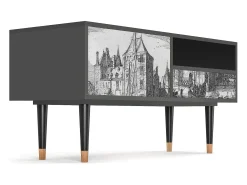 Móvel De Tv* Mueble de TV - 115х59х48 cm - T3 - Castle by Breugel, Antracite Cinza antracite