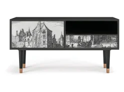 Móvel De Tv* Mueble de TV - 115х59х48 cm - T3 - Castle by Breugel, Antracite Cinza antracite
