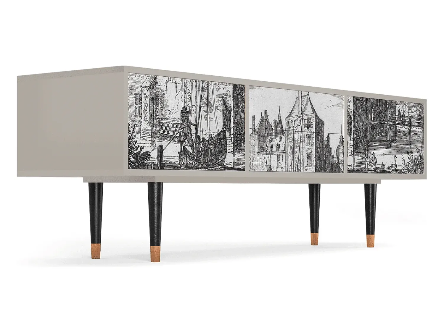Mueble de TV - 170х59х48 cm - T4 - Castle by Breugel, Areia^ Móvel De Tv