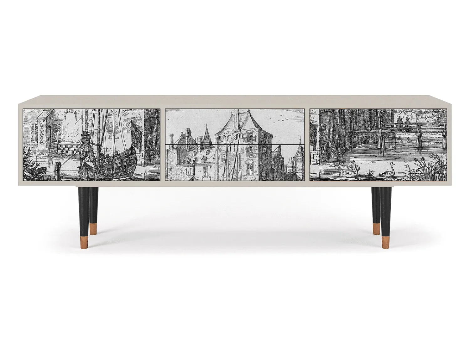 Mueble de TV - 170х59х48 cm - T4 - Castle by Breugel, Areia^ Móvel De Tv