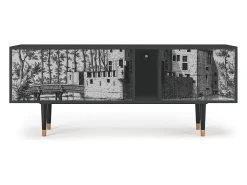 Móvel De Tv* Mueble de TV - 170х69х48 cm - T1 - Castle with Bridge, Antracite Cinza antracite
