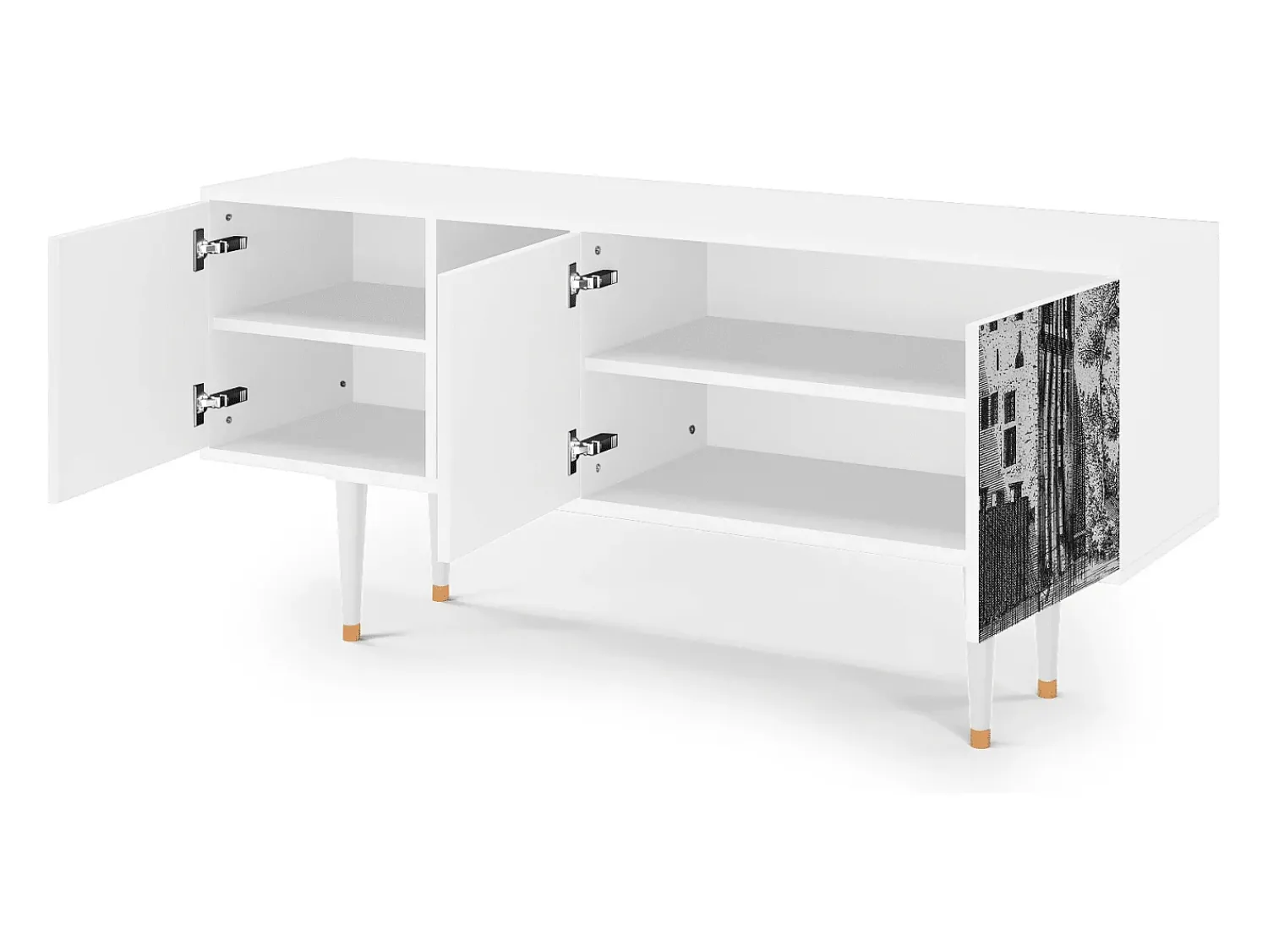 Mueble de TV - 150х69х41 cm - T5 - Castle by Breugel, Branco^ Móvel De Tv