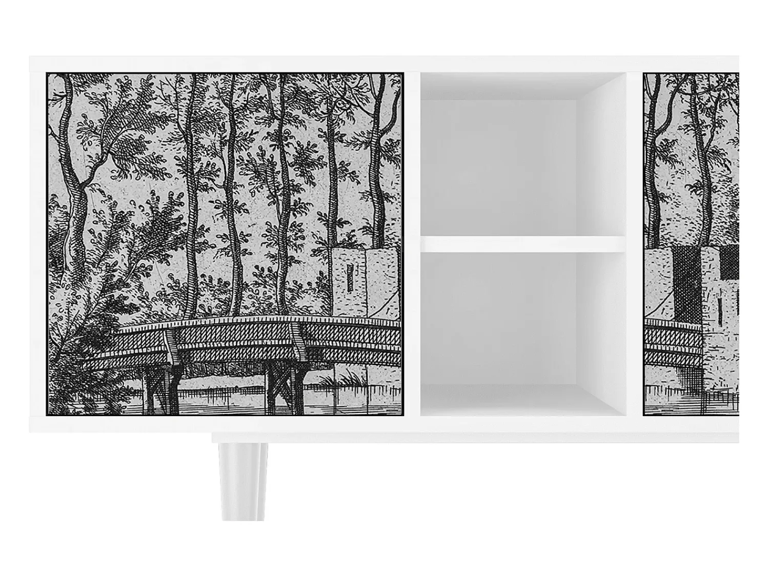 Mueble de TV - 150х69х41 cm - T5 - Castle by Breugel, Branco^ Móvel De Tv