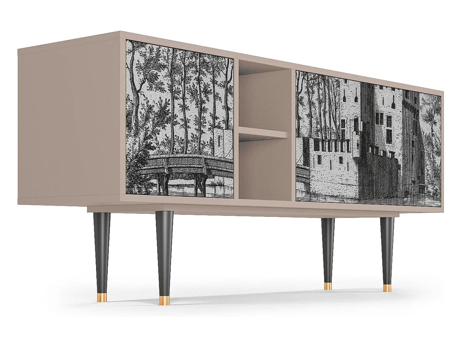 Mueble de TV - 150х69х41 cm - T5 - Castle by Breugel, Latte^ Móvel De Tv