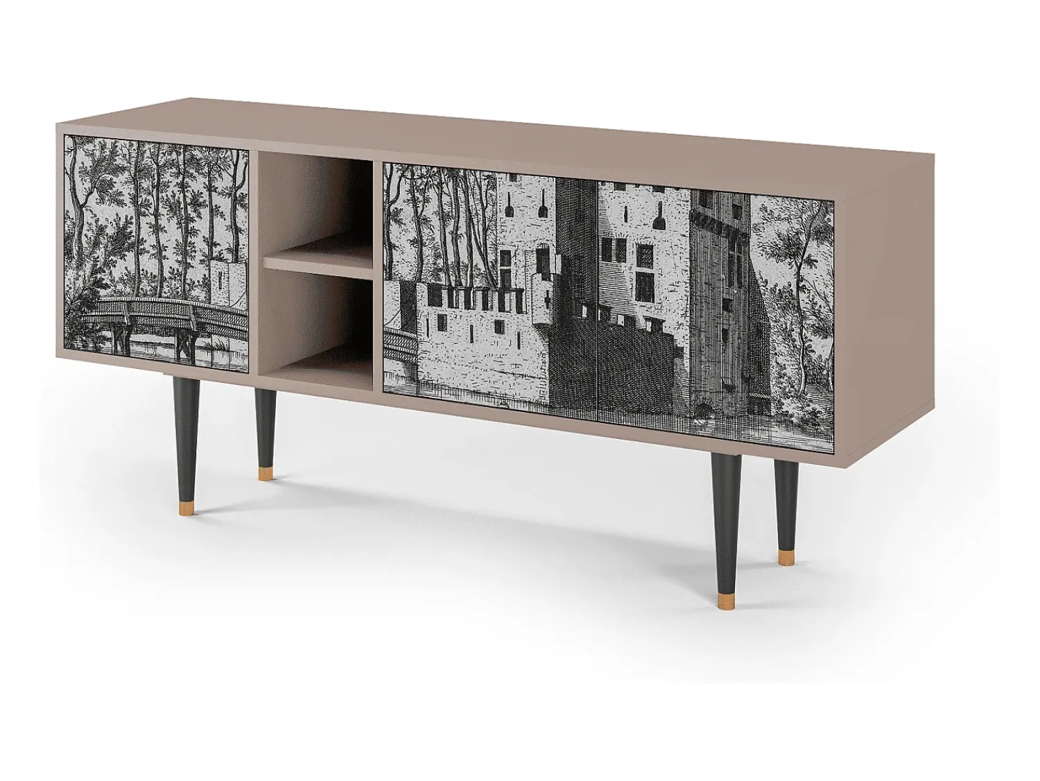 Mueble de TV - 150х69х41 cm - T5 - Castle by Breugel, Latte^ Móvel De Tv