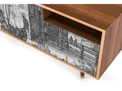 Mueble de TV - 125х56х41 cm - T7 - Castle with Bridge, Nogueira^ Móvel De Tv