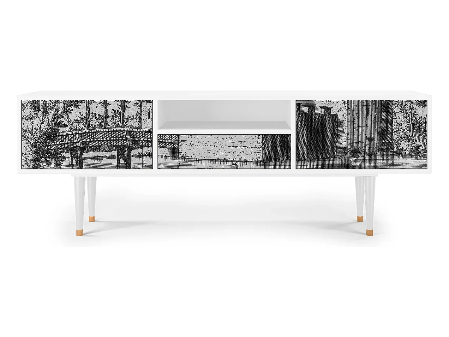 Móvel De Tv| Mueble de TV - 170х59х41 cm - T6 - Castle by Breugel, Branco Bege