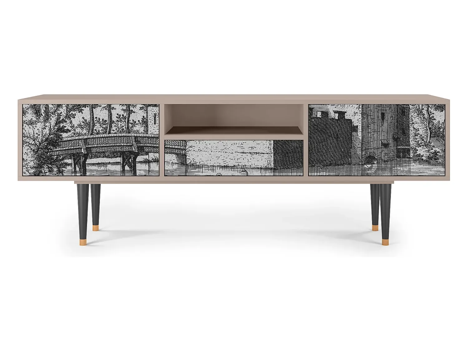 Mueble de TV - 170х59х41 cm - T6 - Castle by Breugel, Latte^ Móvel De Tv