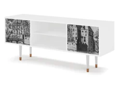 Mueble de TV - 170х69х48 cm - T2 - Castle with Bridge, Branco^ Móvel De Tv