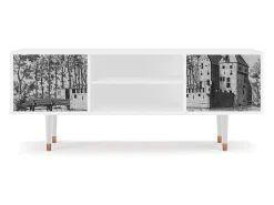 Mueble de TV - 170х69х48 cm - T2 - Castle with Bridge, Branco^ Móvel De Tv