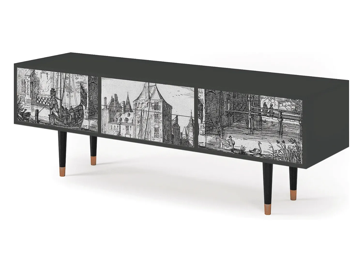 Sale Mueble de TV - 170х59х48 cm - T4 - Castle by Breugel, Antracite Cinza antracite