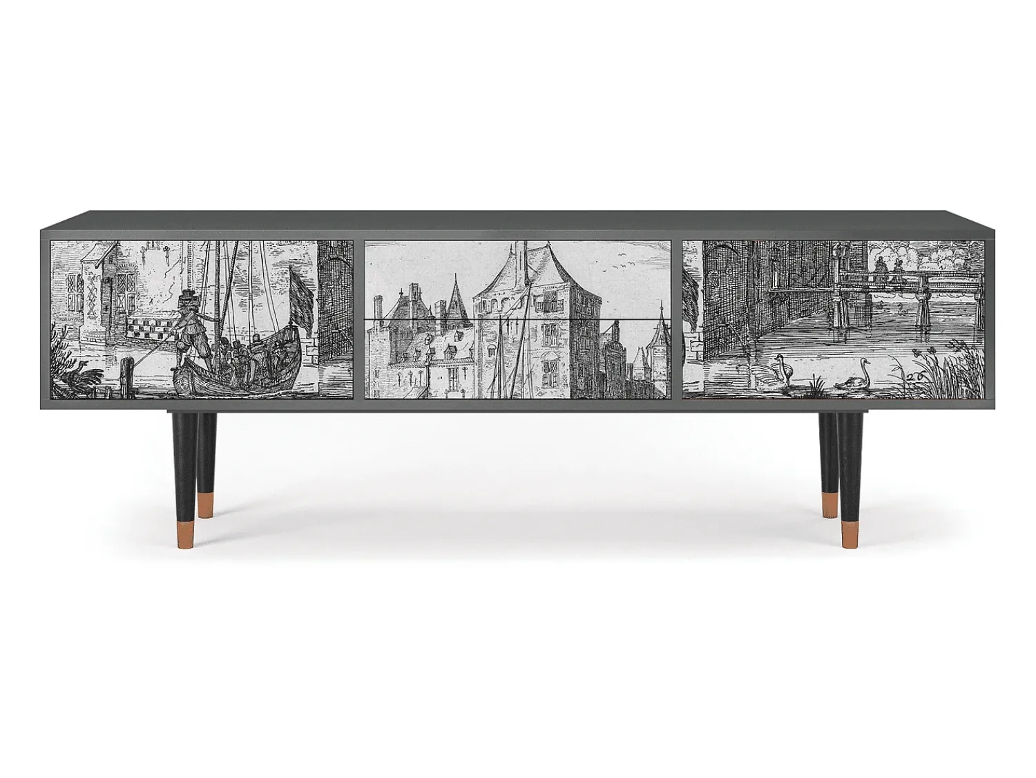 Sale Mueble de TV - 170х59х48 cm - T4 - Castle by Breugel, Antracite Cinza antracite