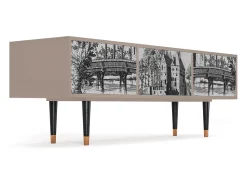 Móvel De Tv* Mueble de TV - 170х59х48 cm - T4 - Castle with Bridge, Latte Bege