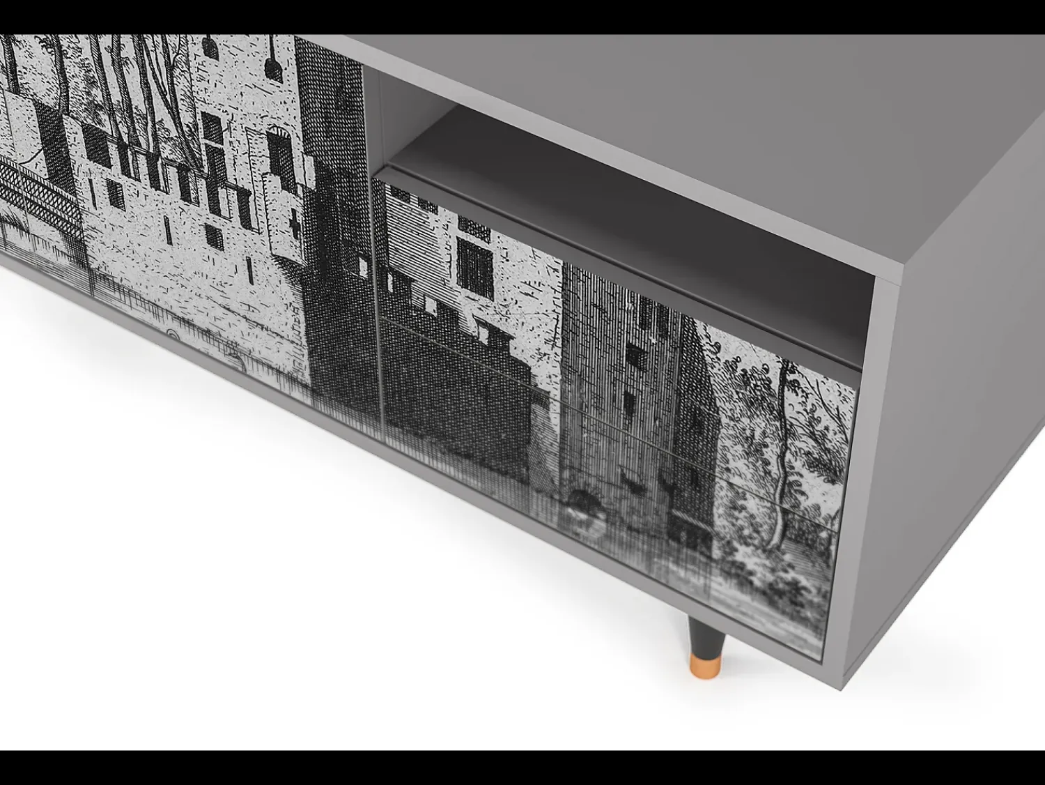 Móvel De Tv| Mueble de TV - 125х56х41 cm - T7 - Castle by Breugel, Cinza Cinzento
