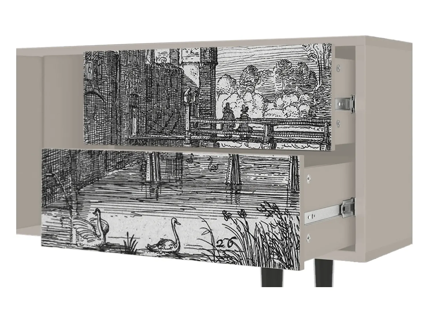 Móvel De Tv| Mueble de TV - 170х69х48 cm - T1 - Castle by Breugel, Areia Bege