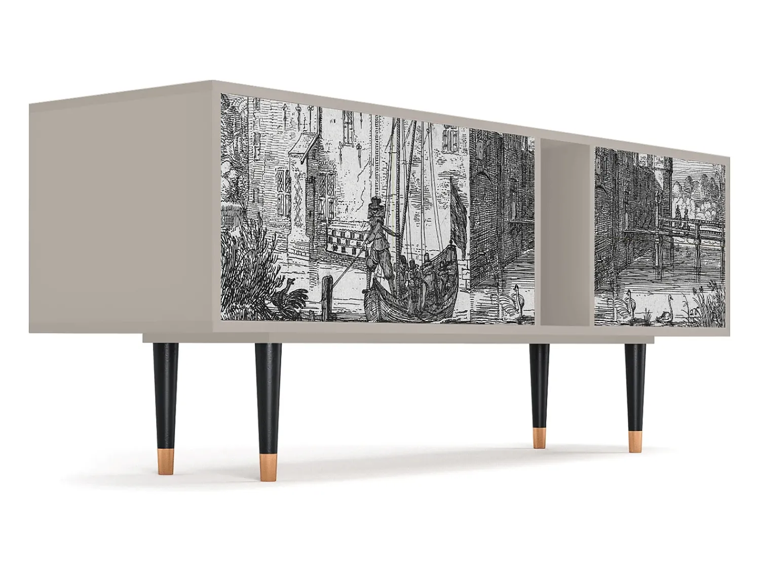 Móvel De Tv| Mueble de TV - 170х69х48 cm - T1 - Castle by Breugel, Areia Bege
