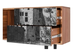 Móvel De Tv* Mueble de TV - 170х69х48 cm - T1 - Castle with Bridge, Nogueira Castanho