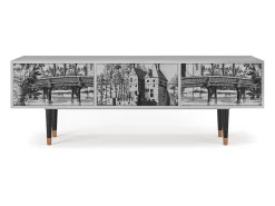Mueble de TV - 170х59х48 cm - T4 - Castle with Bridge, Cinza^ Móvel De Tv