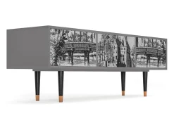 Mueble de TV - 170х59х48 cm - T4 - Castle with Bridge, Cinza^ Móvel De Tv