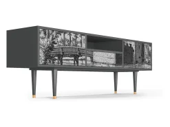 Móvel De Tv| Mueble de TV - 170х59х41 cm - T6 - Castle by Breugel, Antracite Cinza antracite