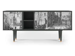 Mueble de TV - 150х69х41 cm - T5 - Castle with Bridge, Antracite^ Móvel De Tv
