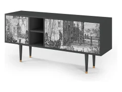 Mueble de TV - 150х69х41 cm - T5 - Castle with Bridge, Antracite^ Móvel De Tv