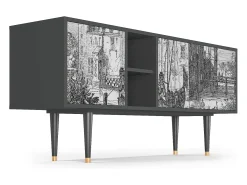 Mueble de TV - 150х69х41 cm - T5 - Castle with Bridge, Antracite^ Móvel De Tv
